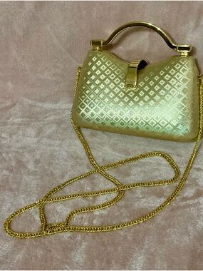 Gold hardbody bag